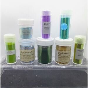 Martha Stewart Glitter Bottle Lot of 8 Containers Embossing Powder DIY Crafts